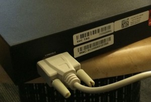 Connect the Serial Cable to the Rear serial port of the Dell PowerConnect Switch