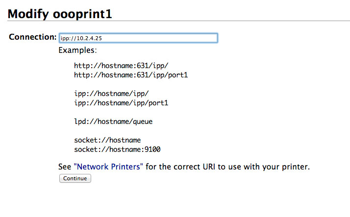 anden Praktisk en Mac OS X - Change Your Printer's IP Address - Uptime Through Simplicity